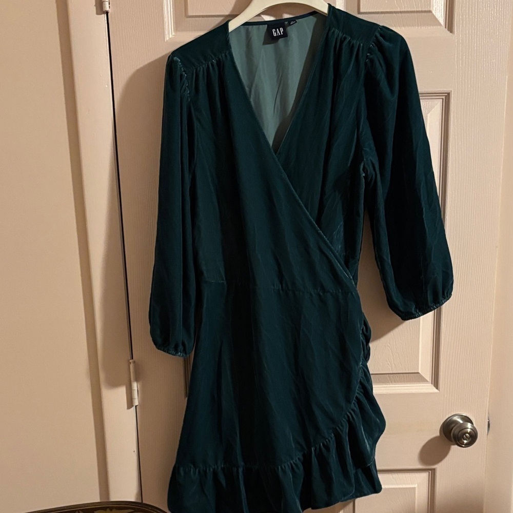 GAP Women's Dark Green Long Sleeve Dress
